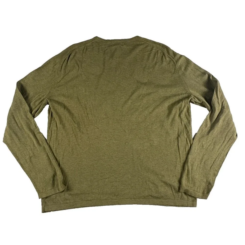 Banana Republic Mens Luxury Blend Sweater L Green Silk Cashmere Cotton Crewneck